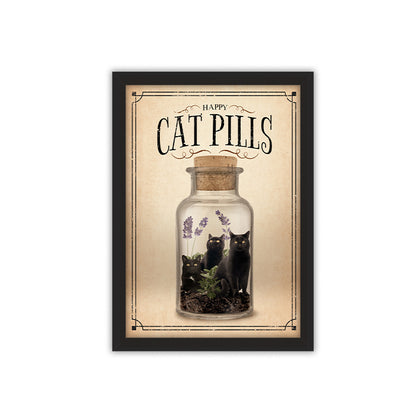 Cat Pills framed poster