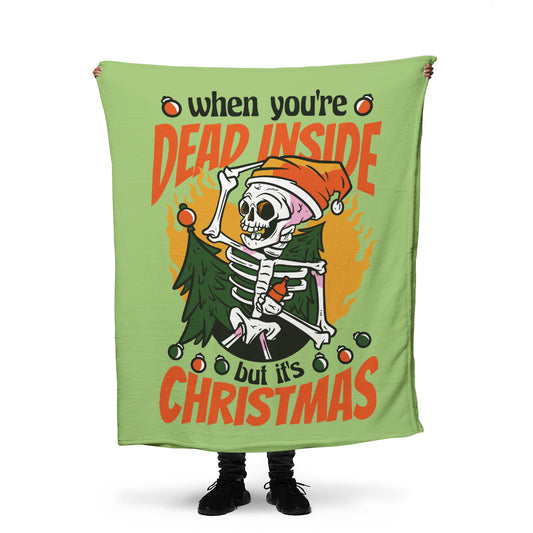 Dead inside, but it's Christmas throw blanket