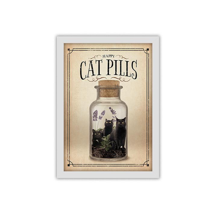 Cat Pills framed poster