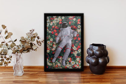 Astronaut in Nature framed poster