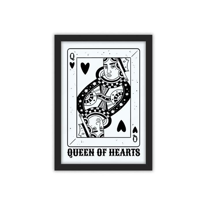 Black queen of hearts framed poster