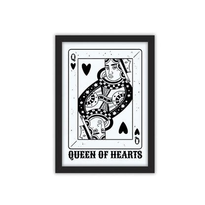 Black queen of hearts framed poster