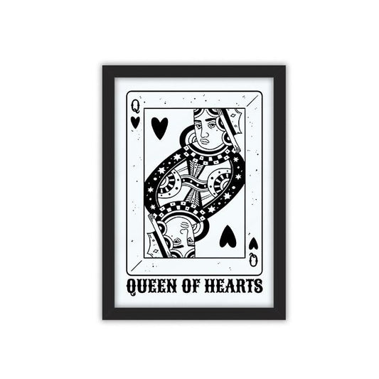 Black queen of hearts framed poster