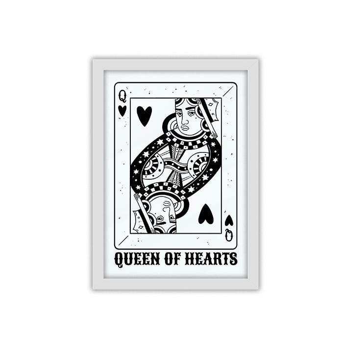 Black queen of hearts framed poster