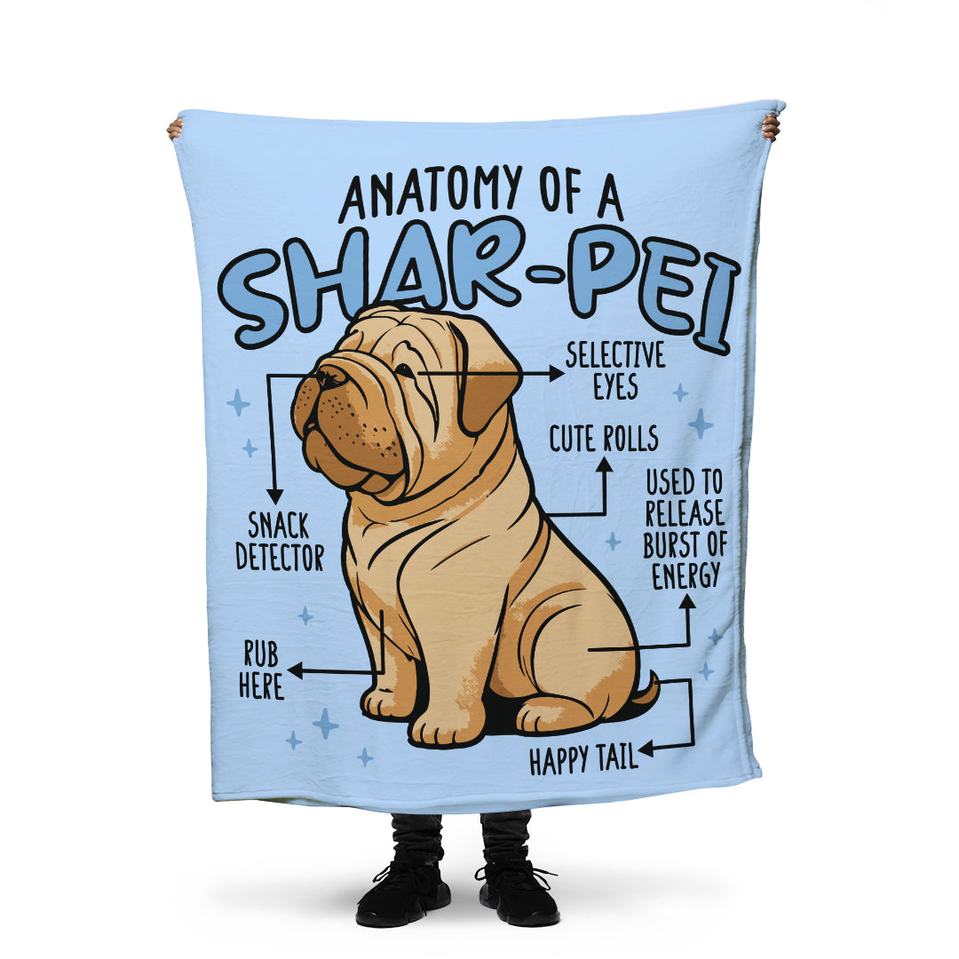 Anatomy of Doggo throw blanket