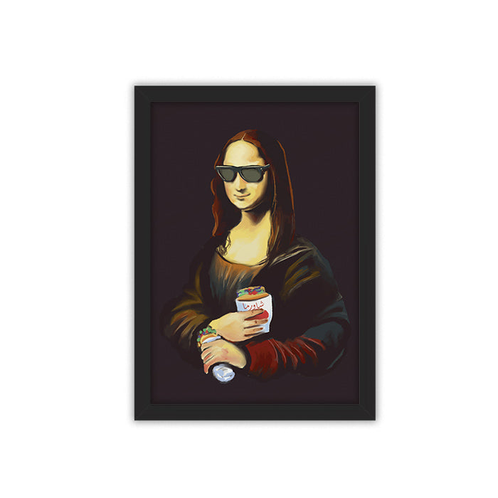 Mona Lisa's Shawerma Framed Poster