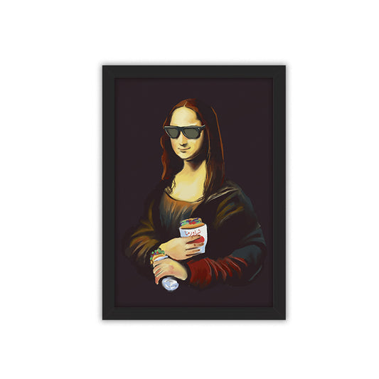 Mona Lisa's Shawerma Framed Poster