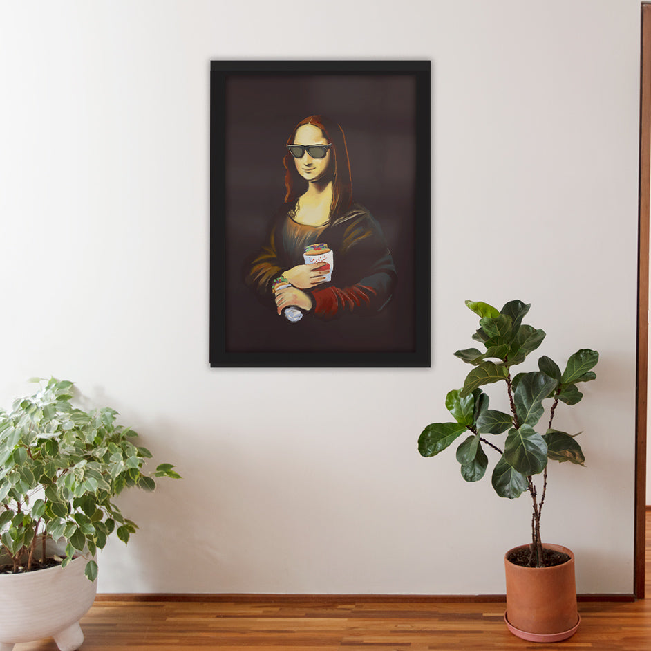 Mona Lisa's Shawerma Framed Poster