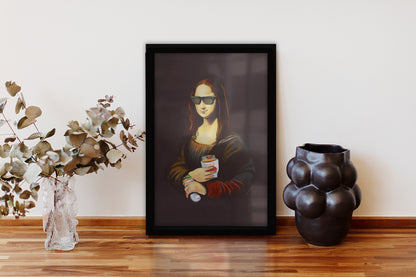 Mona Lisa's Shawerma Framed Poster