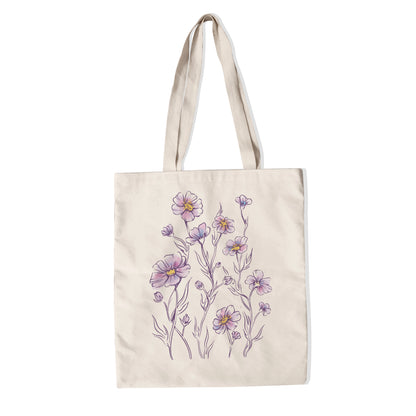 Water color purple flowers tote bag