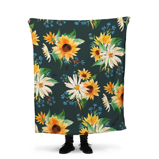 Suflower garden throw blanket